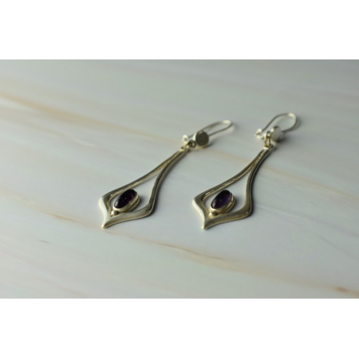 925 Sterling Silver Amethyst Earrings