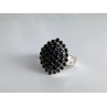 925 Sterling Silver Sapphires & CZ Ring Size 9