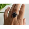 925 Sterling Silver Sapphires & CZ Ring Size 9