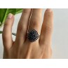 925 Sterling Silver Sapphires & CZ Ring Size 9