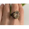 925 BLACKENED  SILVER WITH GILDING  GREEN AMETHYST & HELIODOR RING SIZE 9.75