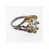 925 BLACKENED  SILVER WITH GILDING  GREEN AMETHYST & HELIODOR RING SIZE 9.75