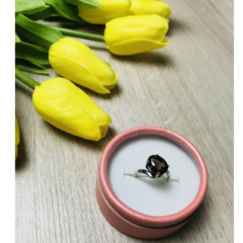 925 Sterling Silver Hessonite Ring Size 5.5