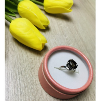 925 Sterling Silver Hessonite Ring Size 5.5