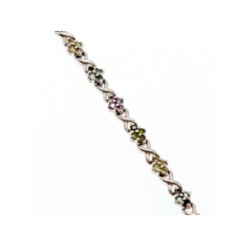 925 STERLING SILVER MULTI GEMSTONES BRACELET