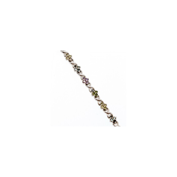 925 STERLING SILVER MULTI GEMSTONES BRACELET