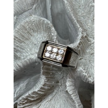 925 STERLING SILVER CZ MEN'S RING SIZE 9.5