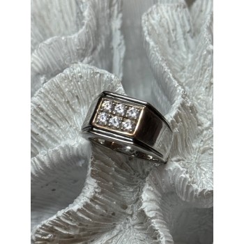 925 STERLING SILVER CZ MEN'S RING SIZE 9.5