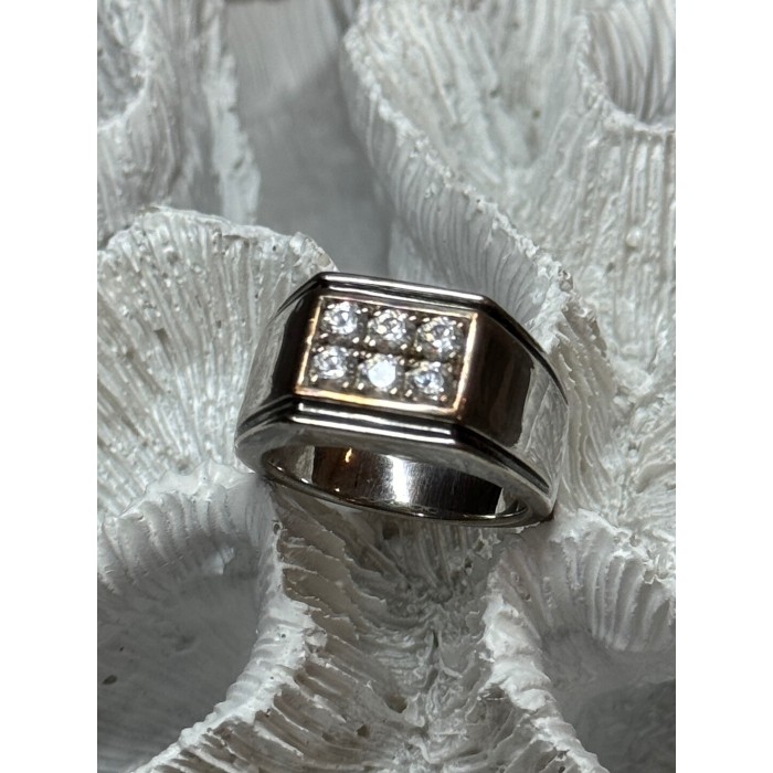 925 STERLING SILVER CZ MEN'S RING SIZE 9.5