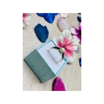 925 Sterling Silver Pearl Ring Size 8