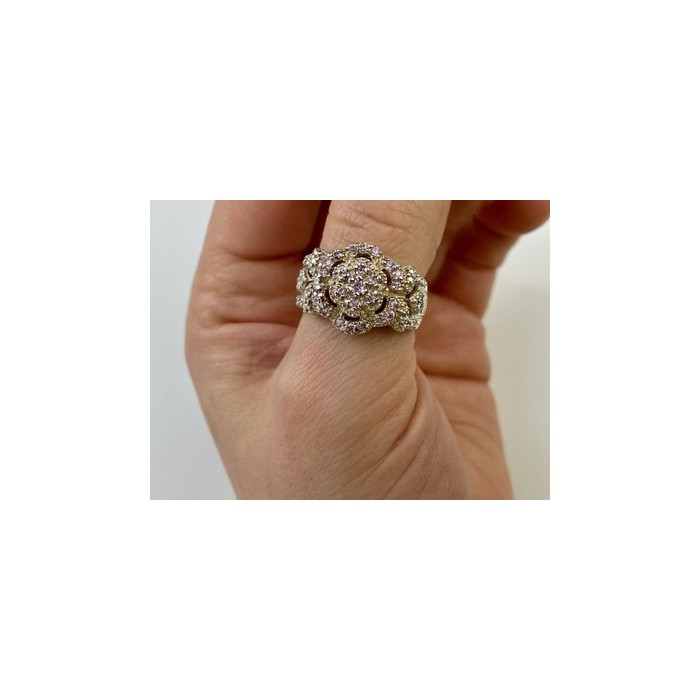 925 Sterling Silver Morganite Ring Size 10.25