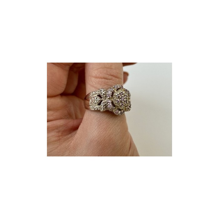 925 Sterling Silver Morganite Ring Size 10.25