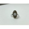 Vintage 925 Sterling Silver Agate, Goshenite & Marcasites Ring Size 5.5