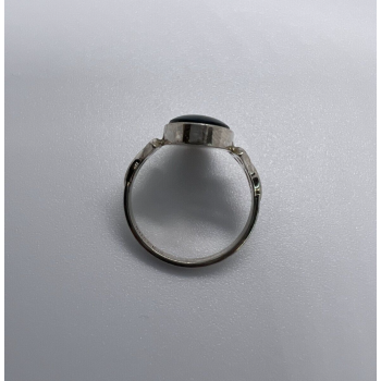 925 Sterling Silver & Green Paua Shell Kbn Ring Size 4.5