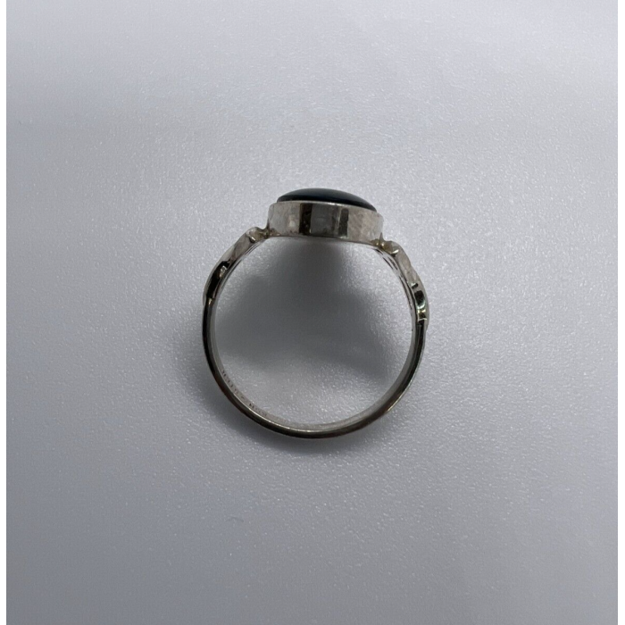 925 Sterling Silver & Green Paua Shell Kbn Ring Size 4.5