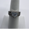 925 Sterling Silver & CZ Heart Ring Size 6