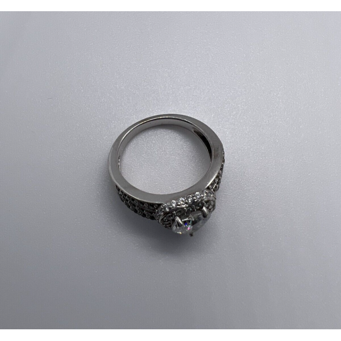 925 Sterling Silver & CZ Heart Ring Size 6