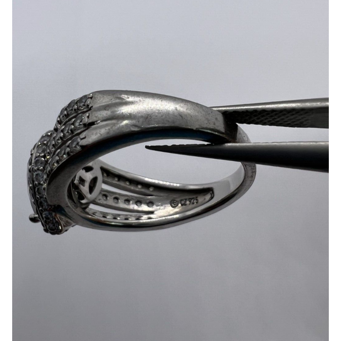 925 Sterling Silver & CZ Heart Ring Size 6