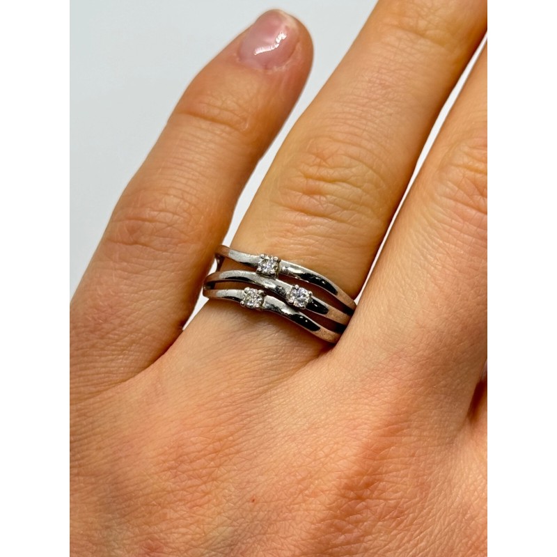 925 Sterling Silver CZ Ring Size 6