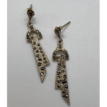 925 Sterling Silver & Marcasite Earrings