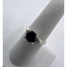 925 Sterling Silver Sapphire & Goshenite Ring Size 7