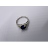 925 Sterling Silver Sapphire & Goshenite Ring Size 7