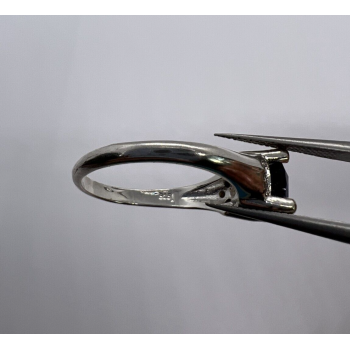 925 Sterling Silver Sapphire & Goshenite Ring Size 7