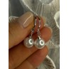 925 Sterling Silver Pearl Earrings Length 1.20 inch