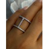 Elegant Design 925 Sterling Silver CZ Ring Size 7 & 8