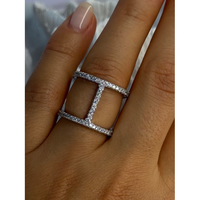 Elegant Design 925 Sterling Silver CZ Ring Size 7 & 8