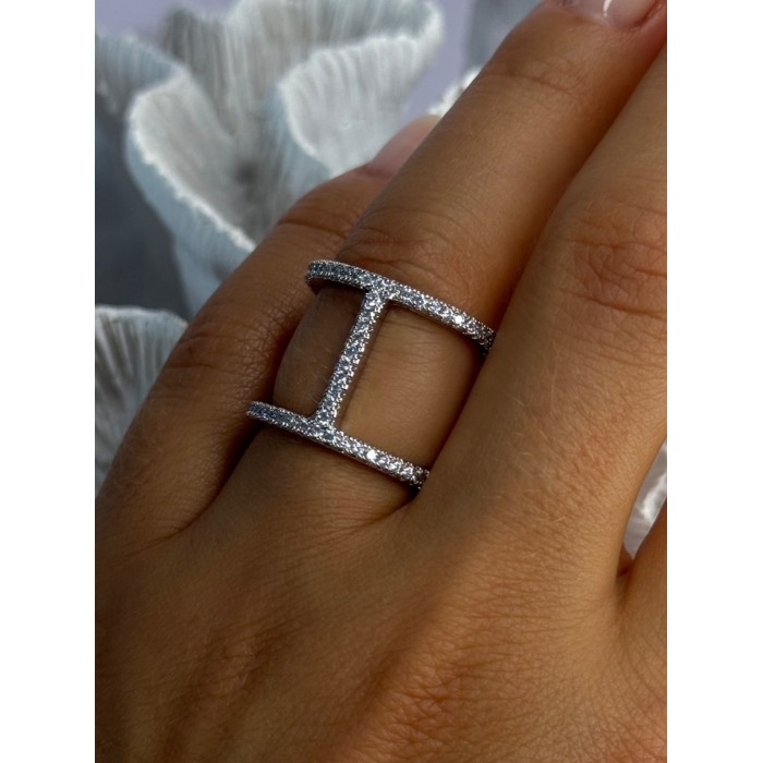 Elegant Design 925 Sterling Silver CZ Ring Size 7 & 8