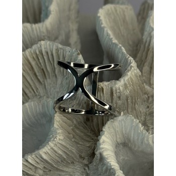 Elegant Design 925 Sterling Silver CZ Ring Size 7 & 8