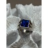 925 Sterling Silver Gainsboro Sapphire Men's Ring Size 9