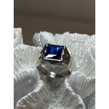 925 Sterling Silver Gainsboro Sapphire Men's Ring Size 9