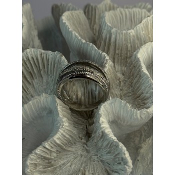 Beautiful Design 925 Sterling Silver CZ Ring Size 7 & 8