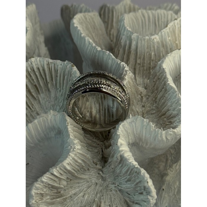 Beautiful Design 925 Sterling Silver CZ Ring Size 7 & 8