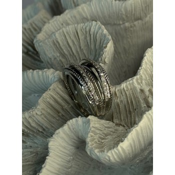 Beautiful Design 925 Sterling Silver CZ Ring Size 7 & 8