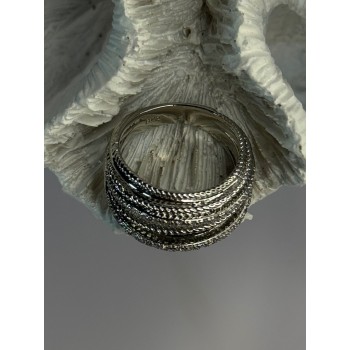 Beautiful Design 925 Sterling Silver CZ Ring Size 7 & 8