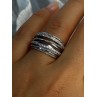 Beautiful Design 925 Sterling Silver CZ Ring Size 7 & 8
