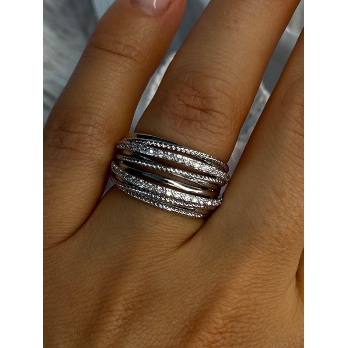 Beautiful Design 925 Sterling Silver CZ Ring Size 7 & 8