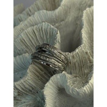 Beautiful Design 925 Sterling Silver CZ Ring Size 7 & 8