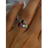925 Sterling Silver Ring Multicolor CZ Size 7 Sizable