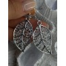 Beautiful Design Leaf 925 Sterling Silver Earrings Length 2.20 inch