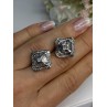 14K WHITE GOLD 2 CARAT DIAMONDS EARRINGS LENGTH 0.73 INCH