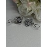 14K WHITE GOLD 2 CARAT DIAMONDS EARRINGS LENGTH 0.73 INCH
