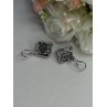 14K WHITE GOLD 2 CARAT DIAMONDS EARRINGS LENGTH 0.73 INCH