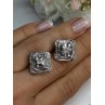 14K WHITE GOLD 2 CARAT DIAMONDS EARRINGS LENGTH 0.73 INCH