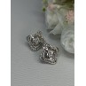 14K WHITE GOLD 2 CARAT DIAMONDS EARRINGS LENGTH 0.73 INCH