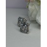 14K WHITE GOLD 2 CARAT DIAMONDS EARRINGS LENGTH 0.73 INCH