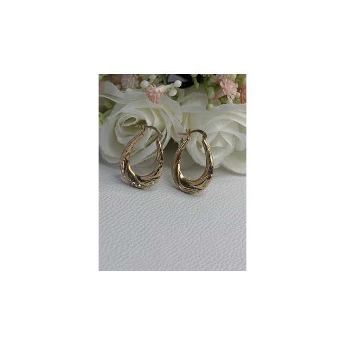 Elegant 925 Sterling Silver Gold Plated Earrings Length 1 Inch